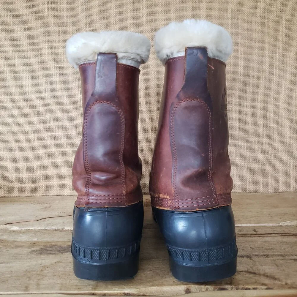 Men's 12 Kamik Canada Everest Wool Lined Leather Hunting Snow Winter Duck Boots